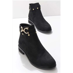 Bambi Siyah Süet Kadın Bot & Bootie K02666300402