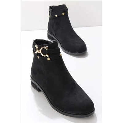 Bambi Siyah Süet Kadın Bot & Bootie K02666300402