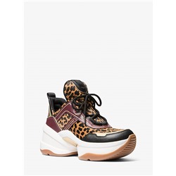 Olympia Leopard Print Calf Hair Trainer