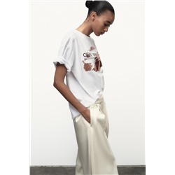 T-SHIRT WITH METALLIC PRINT
