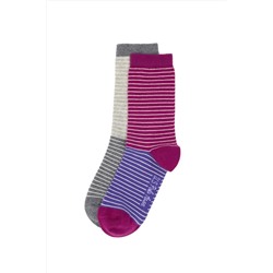 U.S. Polo Assn., Kadın Fuşya 2'li Soket Çorap 50298996-vr023