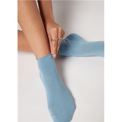 Kurze Baumwollsocken ohne Rand