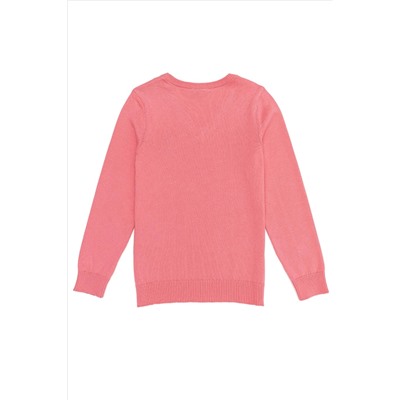 Kız Çocuk Açık Pembe Basic Kazak