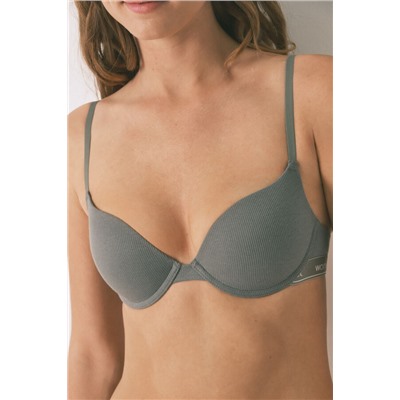 Sujetador push up GORGEOUS algodón kaki