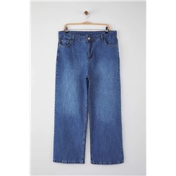 Mavi Yüksek Bel Geniş Paça Denim Büyük Beden Wide Leg Jeans TBBAW26CJ00001