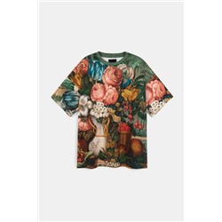 Camiseta oversize floral