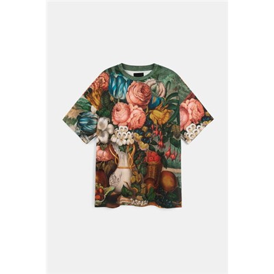 Camiseta oversize floral