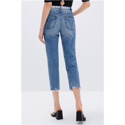 Vaquero slim fit 7/8 de tiro alto Azul