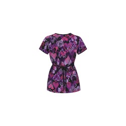 UA Bohemian Heart Black Mock Wrap Scrub Top