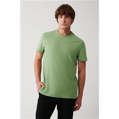 Avva, Erkek Su Yeşili %100 Pamuk Bisiklet Yaka T-shirt A31y1057
