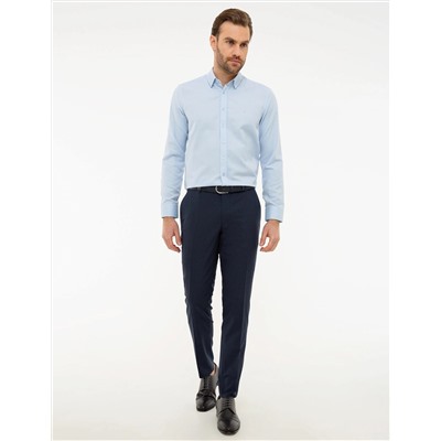 Açık Mavi Slim Fit Oxford Gömlek