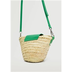 Bolso rafia solapa piel -  Mujer | MANGO OUTLET Melilla