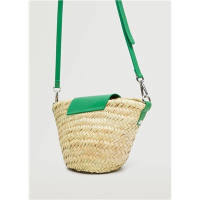 Bolso rafia solapa piel -  Mujer | MANGO OUTLET Melilla