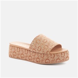 Jacquard Logo Flatform Sandals