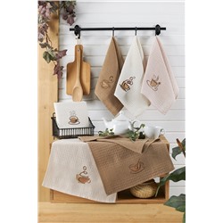 Evanora Adelina Kitchen Coffee Set 6 Adet Pamuklu Nakışlı Desenli Mutfak Havlusu Kurulama Bezi 40 X 60 evn-adlnmtfk-1