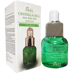 EKEL Ampoule 100% Centella CICA AHA/BHA/PHA Ампульная сыворотка для лица с кислотами и экстрактом центеллы азиатской 30мл