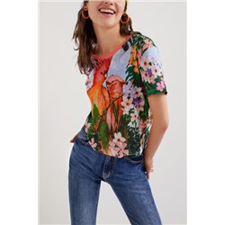 Camiseta tropical loros