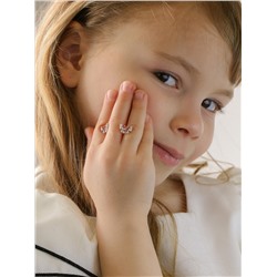 Кольцо из золочёного серебра с фианитами 925 пробы п1-086-2з215