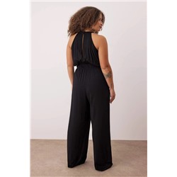 Siyah Halter Yaka Büyük Beden Tulum TBBSS25BG00018