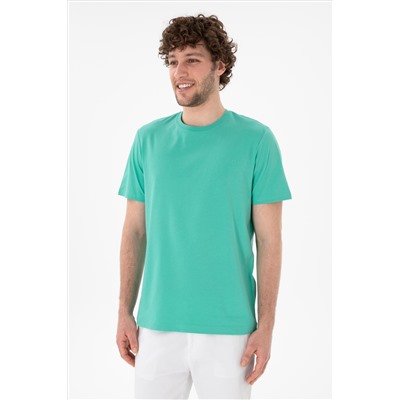 Erkek Regular Fit Bisiklet Yaka Mint Basic Tişört