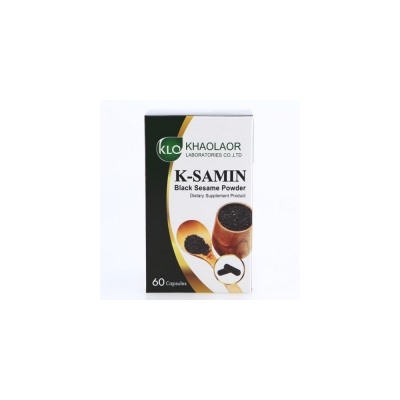 Черный Кунжут Микроминизированный В Капсулах Khaolaor 60 шт/ Khaolaor K-SAMIN Black Sesame Powder 60 Capsules