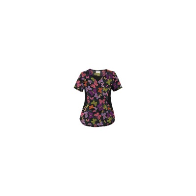 UA Blissful Butterflies Black Print Scrub Top
