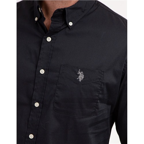 SOLID STRETCH POPLIN LONG SLEEVE SHIRT Размер XL, Цвет Black