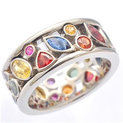 Cocktail-Ring mit Multicolor-Kristallen