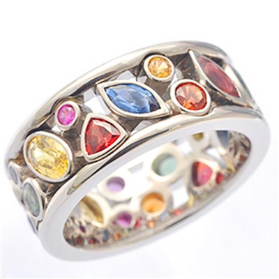 Cocktail-Ring mit Multicolor-Kristallen