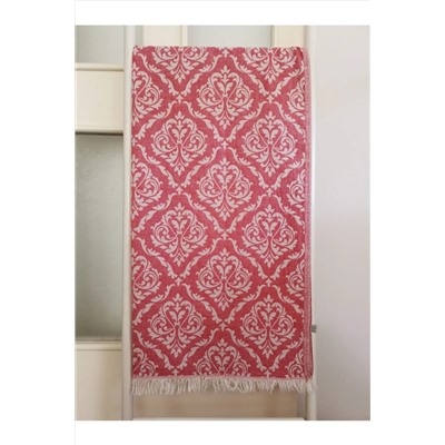 Melis Home, Kırmızı Peştemal, Banyo Havlusu, Plaj Havlusu, %100 Pamuk Damask