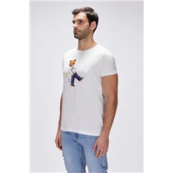 Bad Bear, Nash Beyaz Erkek Baskılı Tişört Erkek Beyaz Tişört