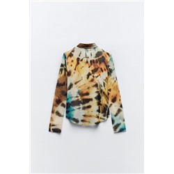 TIE-DYE PRINT TULLE SHIRT