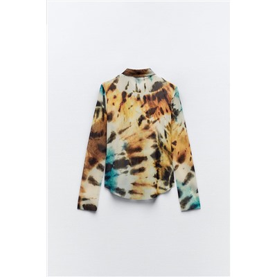 TIE-DYE PRINT TULLE SHIRT