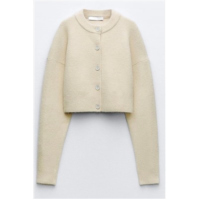 Ritnice Kadın Tilia Crop Krem Örgü Hırka TYCJ6F3YFN170482774488960
