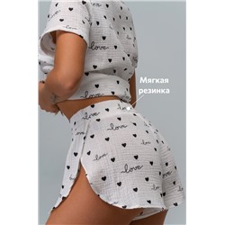 Женская пижама с шортами из муслина Happyfox