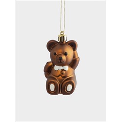 Игрушка елочная, 4х8 см, пластик, коричневая, Мишка, New year
