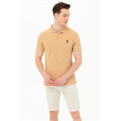 Erkek Camel Basic Polo Yaka Tişört