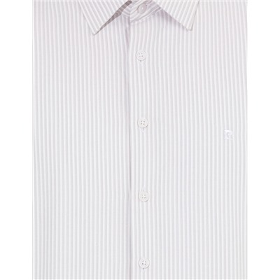 Açık Gri Slim Fit Uzun Kollu Gömlek