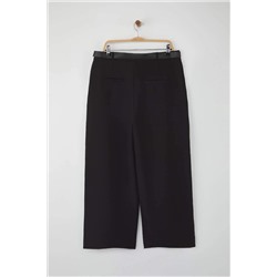 Özel Koleksiyon Siyah Wide Leg Premium Kemerli Büyük Beden Pantolon TBBAW26AR00001