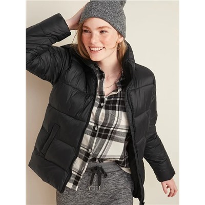 Frost-Free Zip-Front Puffer Jacket for Women