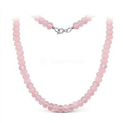 Колье из серебра с розовым кварцем родированное ОКВ1-3009