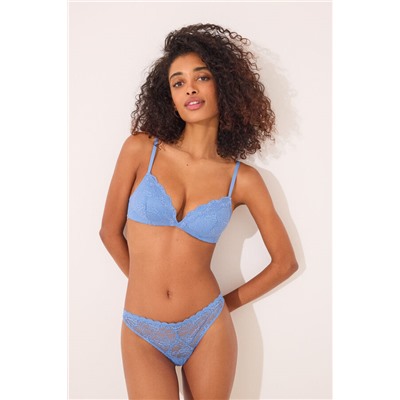 Tanga encaje azul