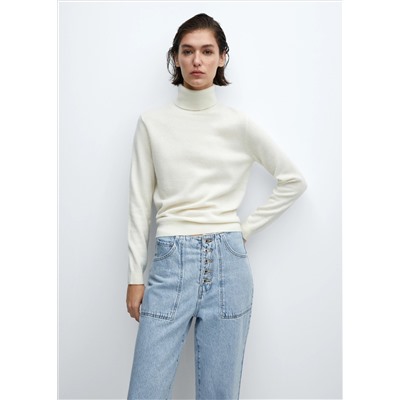 Jeans rectos crop botones