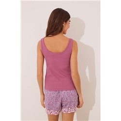 Pijama corto tirantes algodón rosa