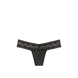 STRETCH COTTON Lace-waist Thong Panty