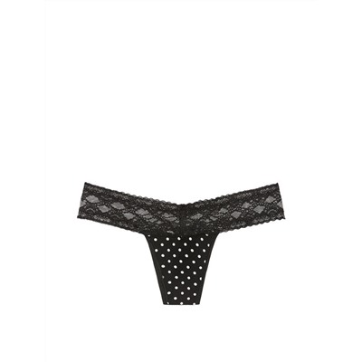 STRETCH COTTON Lace-waist Thong Panty