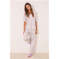 Pijama largo estampado viscosa