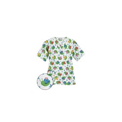 UA I Feel Pretty White Print Scrub Top