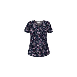 UA Floral Extravaganza Navy Scrub Top