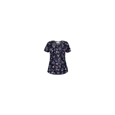 UA Floral Extravaganza Navy Scrub Top